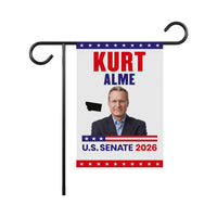 Kurt Alme For Montana Senate 2026 Garden Flag, Double Sided, 2026 Senate Flag, Elections Flag, Anti-Trump, Race Red White Blue Flag