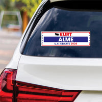 Kurt Alme For Montana Senate 2026 Vinyl Sticker, VoteKurt AlmeDecal, Montana Senate Elections 2026 Bumper Sticker, 10" x 3"