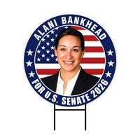 Alani Bankhead For Montana Senate 2026 Yard Sign, Corrugated Plastic Senate Elections, Race Red White & Blue Yard Sign with Metal H-Stake