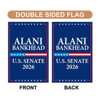 Alani Bankhead For Montana Senate 2026 Garden Flag, Double Sided, 2026 Senate Flag, Elections Flag, Anti-Trump, Race Red White Blue Flag