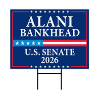 Alani Bankhead For Montana Senate 2026 Yard Sign, Corrugated Plastic Senate Elections, Race Red White & Blue Yard Sign with Metal H-Stake