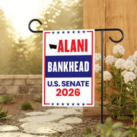 Alani Bankhead For Montana Senate 2026 Garden Flag, Double Sided, 2026 Senate Flag, Elections Flag, Anti-Trump, Race Red White Blue Flag