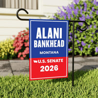 Alani Bankhead For Montana Senate 2026 Garden Flag, Double Sided, 2026 Senate Flag, Elections Flag, Anti-Trump, Race Red White Blue Flag