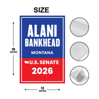 Alani Bankhead For Montana Senate 2026 Garden Flag, Double Sided, 2026 Senate Flag, Elections Flag, Anti-Trump, Race Red White Blue Flag