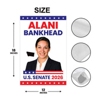 Alani Bankhead For Montana Senate 2026 Garden Flag, Double Sided, 2026 Senate Flag, Elections Flag, Anti-Trump, Race Red White Blue Flag