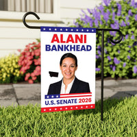 Alani Bankhead For Montana Senate 2026 Garden Flag, Double Sided, 2026 Senate Flag, Elections Flag, Anti-Trump, Race Red White Blue Flag