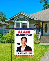 Alani Bankhead For Montana Senate 2026 Garden Flag, Double Sided, 2026 Senate Flag, Elections Flag, Anti-Trump, Race Red White Blue Flag