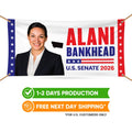 Alani Bankhead For Montana U.S. Senate Banner Sign, 13 oz Waterproof US Senate Election 2026, Democrate Vinyl Banner With Metal Grommets