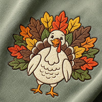 Personalized Turkey Embroidered Sweatshirt, Thanksgiving Hoodie, Custom Initial Shirt, Holiday Crewneck, Fall Gift for Mom and Grandma