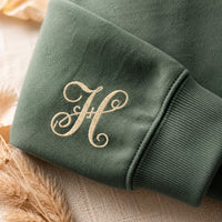 Personalized Turkey Embroidered Sweatshirt, Thanksgiving Hoodie, Custom Initial Shirt, Holiday Crewneck, Fall Gift for Mom and Grandma