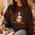 Fall Goose Embroidered Sweatshirt, Off to Chase Leaves Hoodie, Cute Autumn Goose Shirt, Festive Shirt, Cute Fall Gift for Goose Lovers