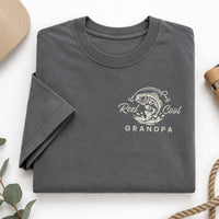 Reel Cool Grandpa Embroidered Hoodie, Fishing Shirt for Anglers, Angler Sweatshirt, New Grandpa Pregnancy Announcement, Father's Day Gift
