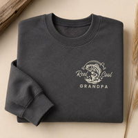 Reel Cool Grandpa Embroidered Shirt, Fishing Hoodie for Anglers, Angler Sweatshirt, New Grandpa Pregnancy Announcement, Father's Day Gift