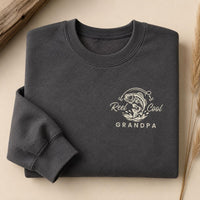 Reel Cool Grandpa Embroidered Hoodie, Fishing Shirt for Anglers, Angler Sweatshirt, New Grandpa Pregnancy Announcement, Father's Day Gift