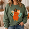 Thanksgiving Turkey Sweatshirt, Retro Patterned Turkey Crewneck, Cute Fall Graphic Pullover, Friendsgiving Outfit, Thanksgiving Gift