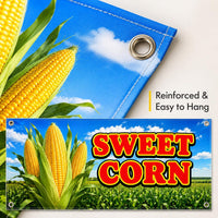 Sweet Corn Vinyl Banner, Fresh Produce Farm Stand Display, Waterproof Roadside Market Banner, Outdoor Shop Sign, Small Business Sign