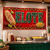 Elote Mexican Street Corn Vinyl Banner, Red Food Stand Sign, Waterproof Event Table Banner, Fiesta Vendor Display, Vendor Booth Sign