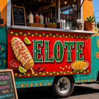 Elote Mexican Street Corn Vinyl Banner, Red Food Stand Sign, Waterproof Event Table Banner, Fiesta Vendor Display, Vendor Booth Sign