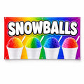 Rainbow Snowballs Vinyl Banner Sign, Shaved Ice Stand Display, Waterproof Grommet Display, Vendor Booth Banner, Outdoor Advertising Sign
