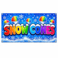 Snow Cones Vinyl Banner Sign, Colorful Shaved Ice Display, Waterproof Vendor Booth Banner, Outdoor Festival Decor, Small Business Sign