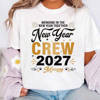 Personalized New Year Crew 2027 Shirt, Custom Family Name Tee, Matching New Years Eve Party Top, Adult Kids Baby Outfit, Holiday Gift