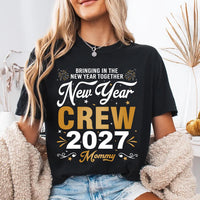 Personalized New Year Crew 2027 Shirt, Custom Family Name Tee, Matching New Years Eve Party Top, Adult Kids Baby Outfit, Holiday Gift