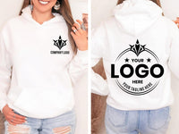 Custom Logo Pullover Hoodie, Personalized Business Workwear, Front and Back Print Sweatshirt, Company Staff Uniform, Employee Gift