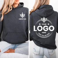 Custom Logo Pullover Hoodie, Personalized Business Workwear, Front and Back Print Sweatshirt, Company Staff Uniform, Employee Gift