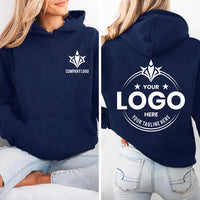Custom Logo Pullover Hoodie, Personalized Business Workwear, Front and Back Print Sweatshirt, Company Staff Uniform, Employee Gift