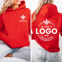 Custom Logo Pullover Hoodie, Personalized Business Workwear, Front and Back Print Sweatshirt, Company Staff Uniform, Employee Gift