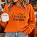 Halloween Embroidered Sweatshirt, Gothic Spooky Season Hoodie, A Little Ray of Pitch Black Shirt, Funny Crewneck, Fall Gift for Her