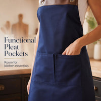 Custom Logo Embroidered Apron, Personalized Business Cooking Apron, Leather Trim Work Uniform, Custom Business Apron, Branded Kitchen Gift