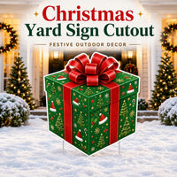 Custom Shaped Christmas Gift Yard Sign, Festive Present Lawn Sign, Holiday Lawn Display, Outdoor Holiday Decoration, Christmas Yard Decor