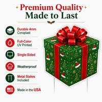 Custom Shaped Christmas Gift Yard Sign, Festive Present Lawn Sign, Holiday Lawn Display, Outdoor Holiday Decoration, Christmas Yard Decor