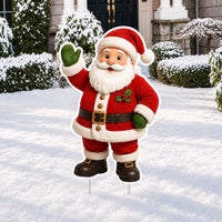 Custom-Shaped Christmas Santa Yard Sign, Waving Santa Lawn Sign, Festive Holiday Display, Seasonal Outdoor Decor, Christmas Yard Decor