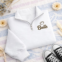 Personalized Team Embroidered Quarter Zip Sweatshirt, Custom School Name Pullover, Football Fan Layer, Game Day Outfit, Gift for Coach