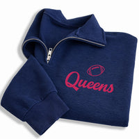 Personalized Team Embroidered Quarter Zip Sweatshirt, Custom School Name Pullover, Football Fan Layer, Game Day Outfit, Gift for Coach