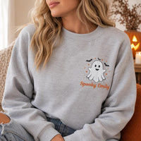 Personalized Halloween Embroidered Sweatshirt, Custom Name Ghost Hoodie, Cute Spooky Shirt, Festive Shirt for Women, Unique Fall Gift