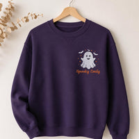 Personalized Halloween Embroidered Sweatshirt, Custom Name Ghost Hoodie, Cute Spooky Shirt, Festive Shirt for Women, Unique Fall Gift