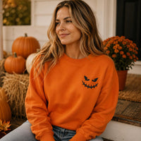Pick Your Face Embroidered Halloween Sweatshirt, Spooky Pumpkin Hoodie, Custom Jack O Lantern Shirt, Festive Shirt, Cozy Fall Gift