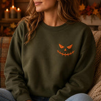 Pick Your Face Embroidered Halloween Sweatshirt, Spooky Pumpkin Hoodie, Custom Jack O Lantern Shirt, Festive Shirt, Cozy Fall Gift