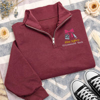 Personalized Ultrasound Tech Embroidered Quarter Zip Sweatshirt, Sonographer Pullover, Imaging Work Top, Hospital Shift Layer, Tech Gift