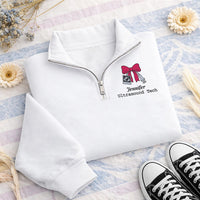 Personalized Ultrasound Tech Embroidered Quarter Zip Sweatshirt, Sonographer Pullover, Imaging Work Top, Hospital Shift Layer, Tech Gift
