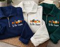 Tis the Season Football Embroidered Quarter Zip Sweatshirt, Fall Football Pullover Sweater, Pumpkin Spice Game Day Outfit, Festive Gift