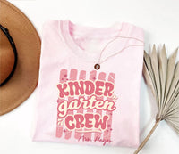 Personalized Kindergarten Teacher Shirt, Custom Kinder Garten Crew Tee, Retro Grade Team Tee, Back to School Outfit, Gift for Teacher