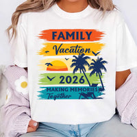 Family Vacation 2026 Shirt, Retro Tropical Beach Trip Tee, Coordinated Group Travel Outfit, Summer Cruise Crew Top, Family Trip Gift