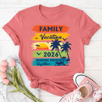 Family Vacation 2026 Shirt, Retro Tropical Beach Trip Tee, Coordinated Group Travel Outfit, Summer Cruise Crew Top, Family Trip Gift