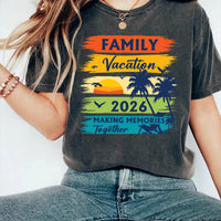 Family Vacation 2026 Shirt, Retro Tropical Beach Trip Tee, Coordinated Group Travel Outfit, Summer Cruise Crew Top, Family Trip Gift