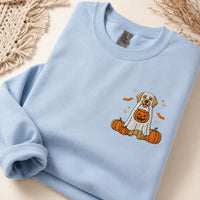 Ghost Puppy Embroidered Sweatshirt, Halloween Pet Hoodie, Cute Spooky Ghost Shirt, Dog Lover Sweatshirt, Cute Halloween Dog Mom Gift