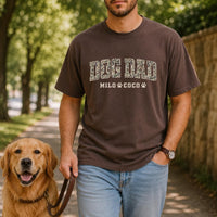 Personalized Pet Dad Shirt with Dog Names, Custom Pet Names Tee, Vintage Varsity Paw Print T-Shirt, Father's Day Outfit, Gift for Dog Dad
